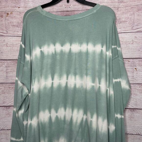 Lucky Brand Sage Green Tie Dye Lounge Comfort Pullover Sweatshirt Size Large - Picture 3 of 8